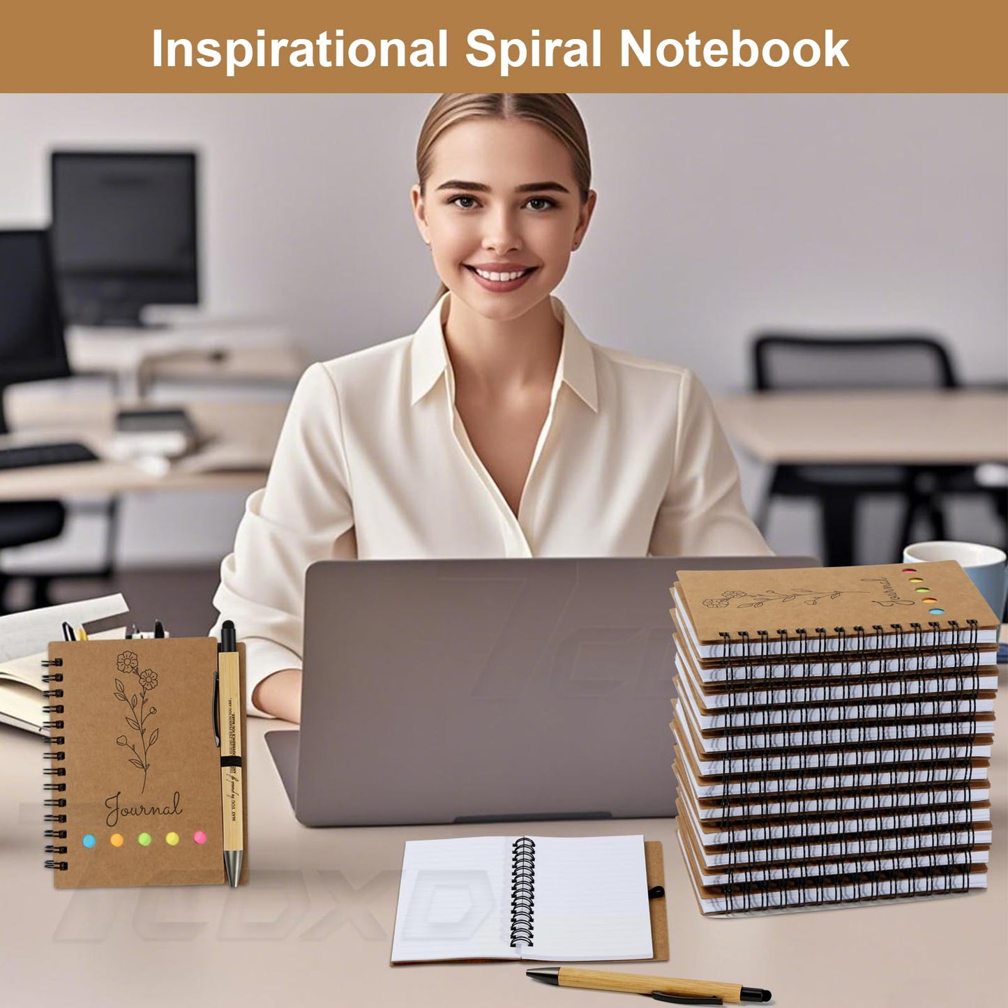 12 Sets Thank You Gifts, Employee Appreciation Gifts, Inspirational Notebooks With Sticky,Inspirational Pens And Gift Bags,Mini Motivational Notebooks for Employee Teacher Staff Coworker