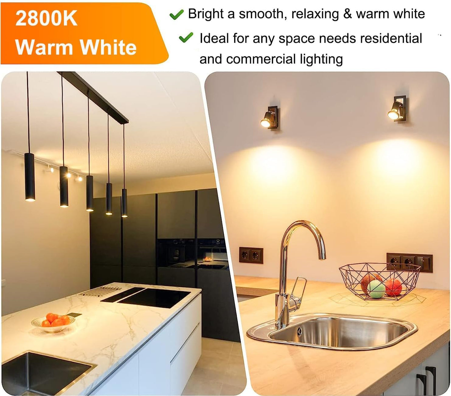 Vinaco PAR20 50W Halogen Bulb, 2 Pack High Output PAR20 Flood Light Bulb, 50W PAR20 Halogen Dimmable, Long Lasting PAR20 50W 120V Warm White 2800K, E26 PAR 20 50 Watt Halogen Flood Light