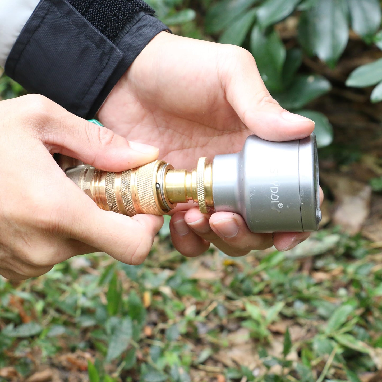 STYDDI Brass Full Flow Garden Hose Quick Release Connect Adaptor Fitting - Full Port Outdoor Water Quick Disconnect Connector Coupler With Male and Female - 3 Sets, 4 Washers