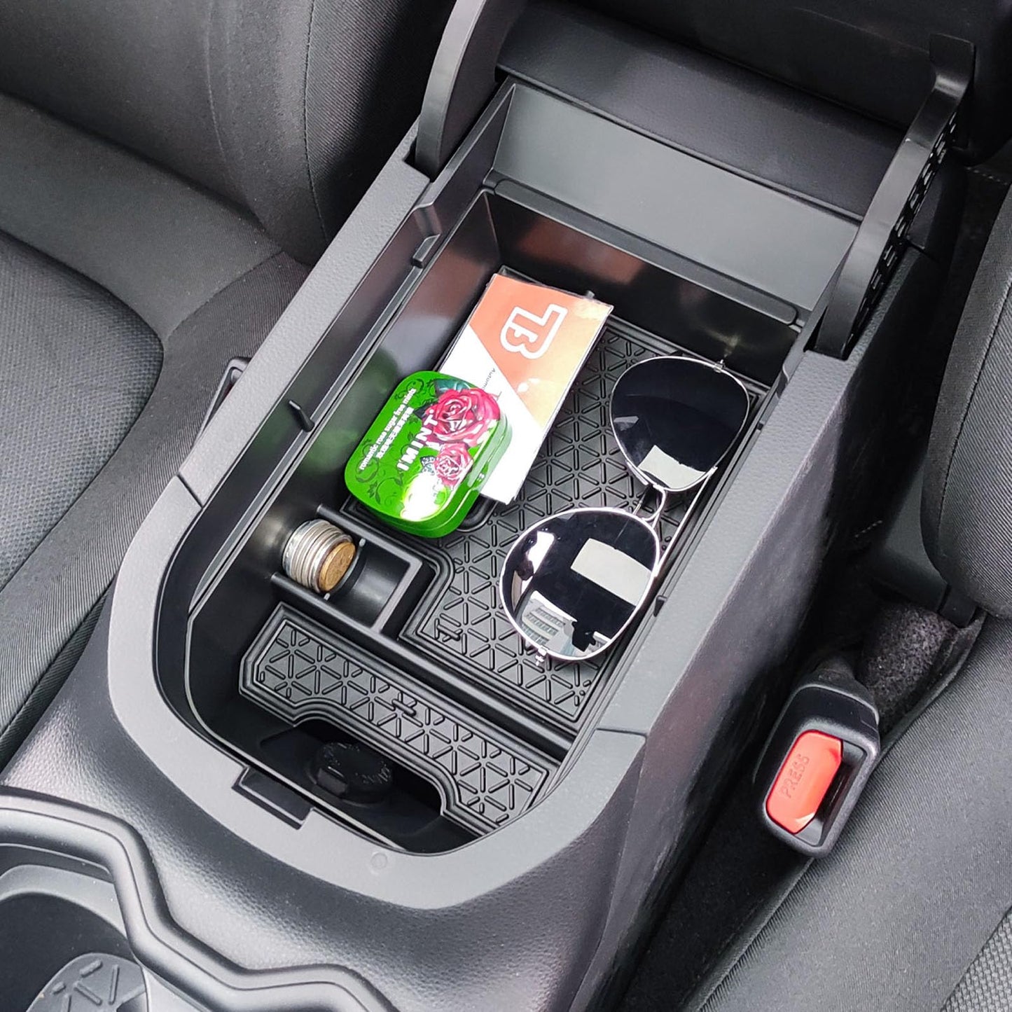 TACOBRO 2PCS Center Console Organizer Tray Compatible with Toyota RAV4 2025 2024 2023 2022 2021 2020 2019 and 2021-2024 2025 RAV-4 Prime Accessories,Gear Shift Storage Tray Secondary Box