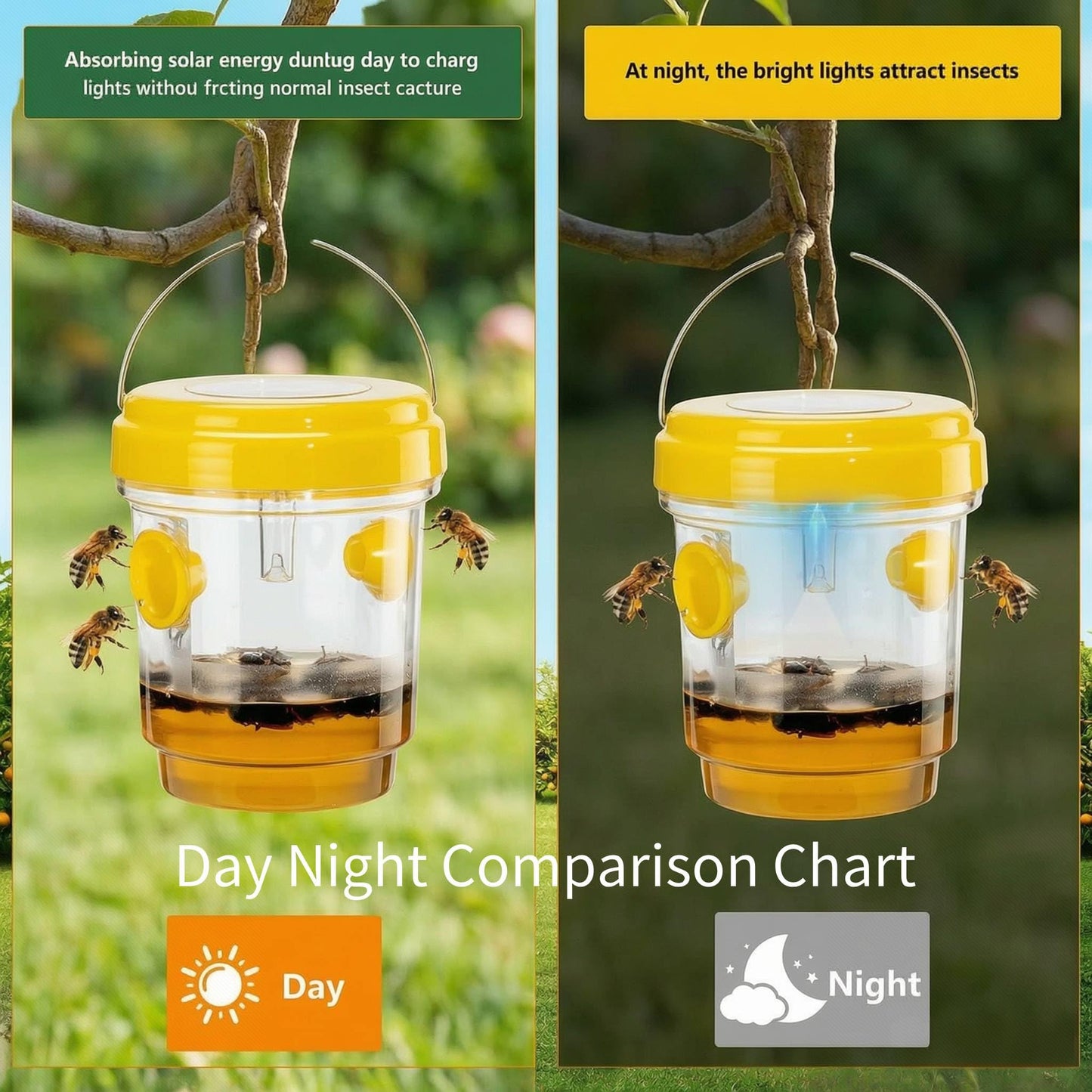 3 Pack Wasp Traps Outdoor Hanging, Carpenter Bee Cages, Wasps Outdoor Hanging, Jacket Cage for Outside Garden, Patio, Yard Within Hours Wasp Cage