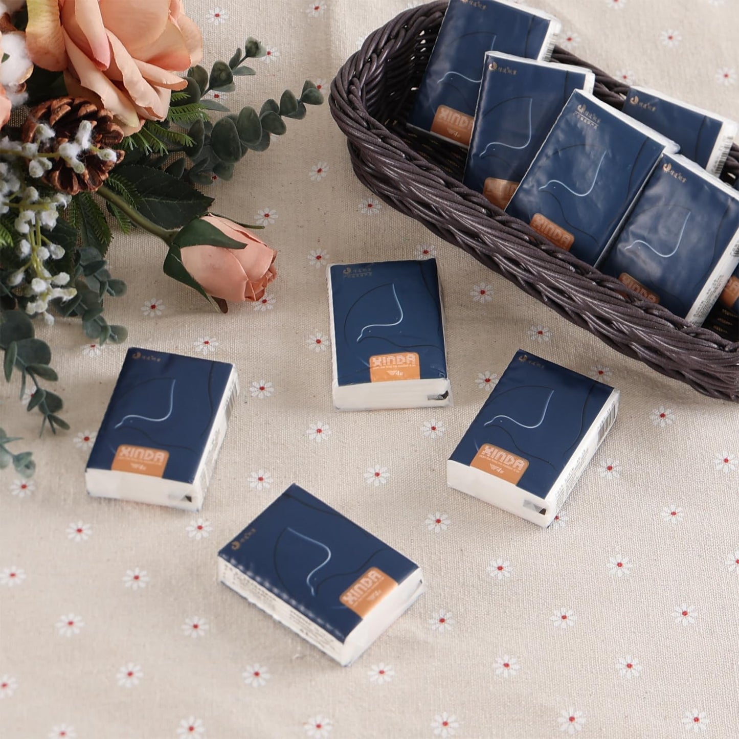 Sadstory 100 Pack Pocket Tissues Bulk, Small Facial Tissues, 4 Ply Mini Travel Size Paper, Soft and Unscented