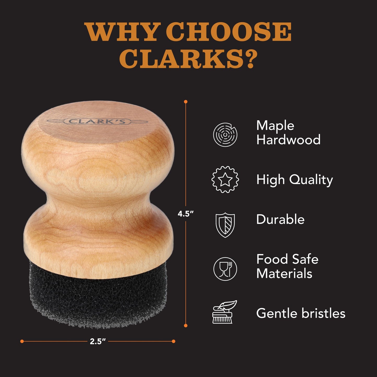 CLARK'S Round Applicator for Oil and Wax - Enhanced V2 Design - Ideal for Cutting Boards - Butcher Blocks - Wood Utensils - Cutting Board Oil Applicator - Cutting Board Sponge