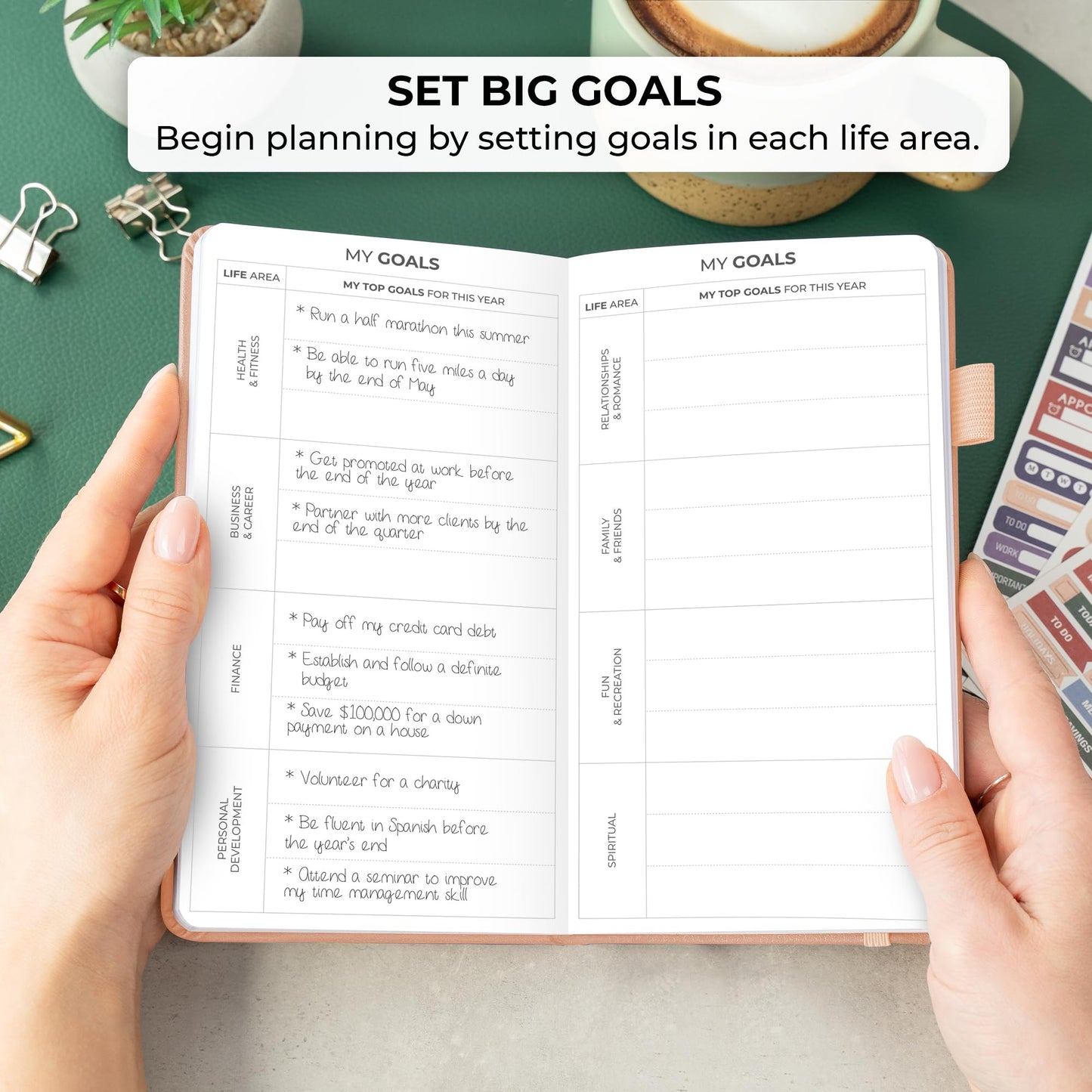 Clever Fox Pocket Planner Weekly – Undated Monthly Goal Planner and Calendar for Increasing Productivity, Mini Planner Perfect for Purse, Size: 3.7" x 6.7", Start Anytime, Lasts 1 Year – Rose Gold
