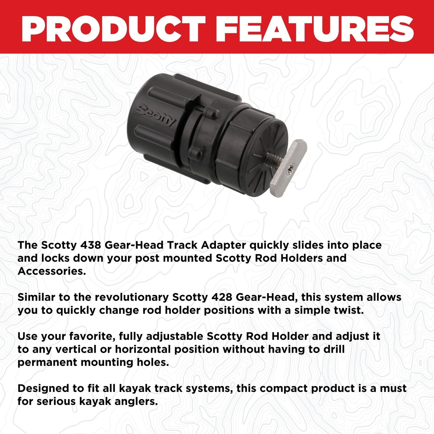 Scotty 438 Gear-Head Track Adapter