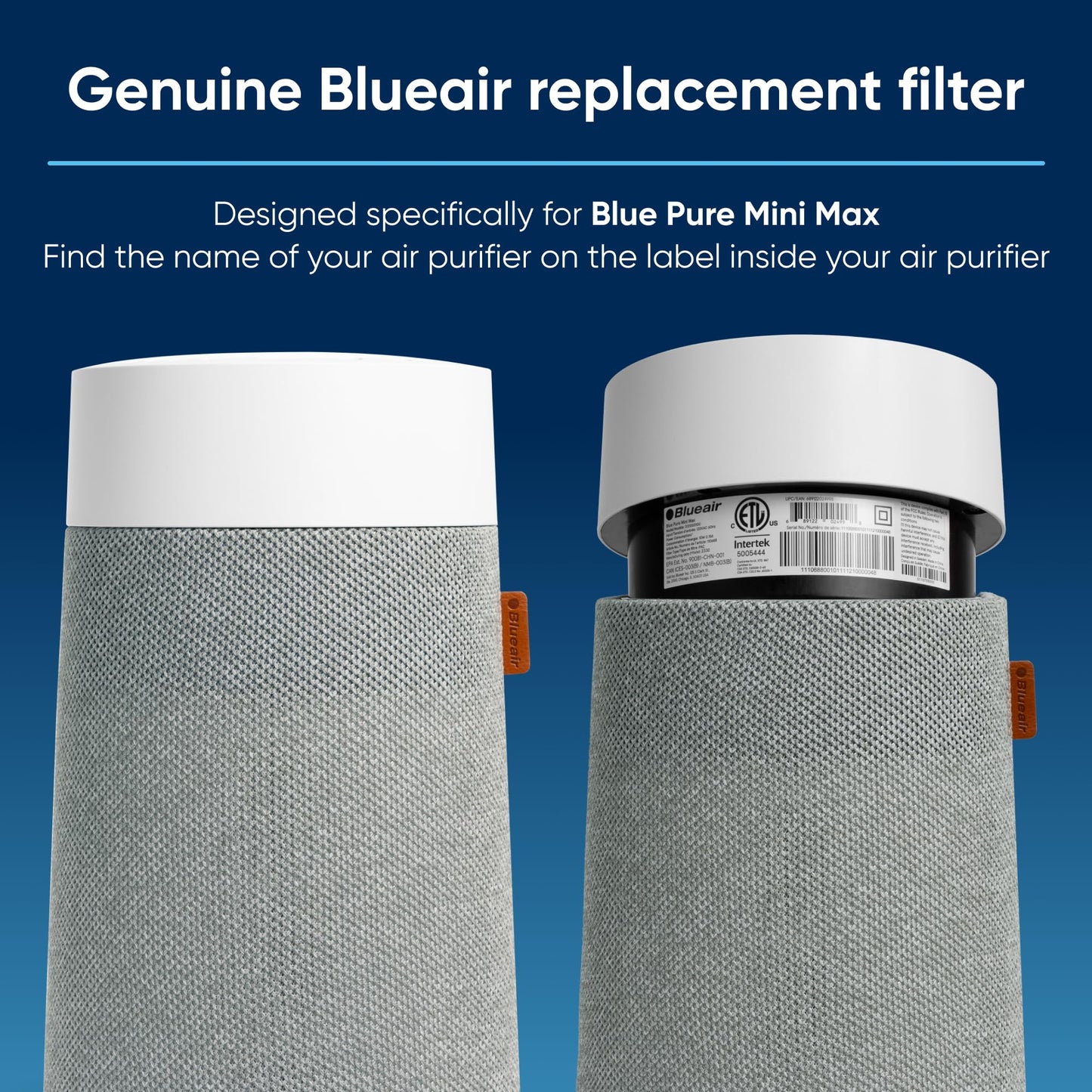 Blueair Blue Pure Mini Max Genuine Replacement Filter, FMINI, Air Purifier Filter, 110871