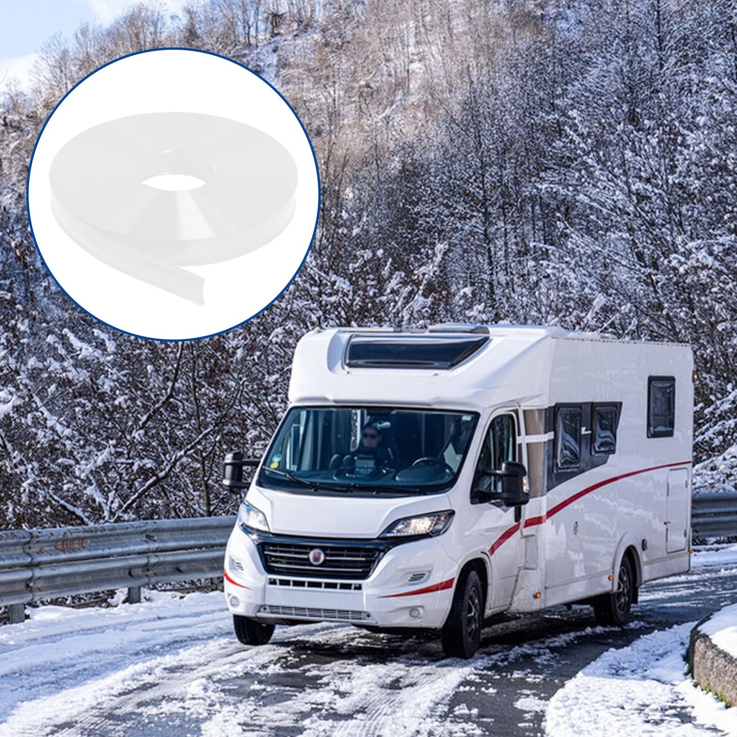 1" RV Vinyl Trim Molding Insert (50 ft), Heavy Duty RV Camper Travel Trailer Screw Cover, Gutter Corner & Roof Edge Track for RV Camper Travel Trailer, Durable Outside Seam Channel, White