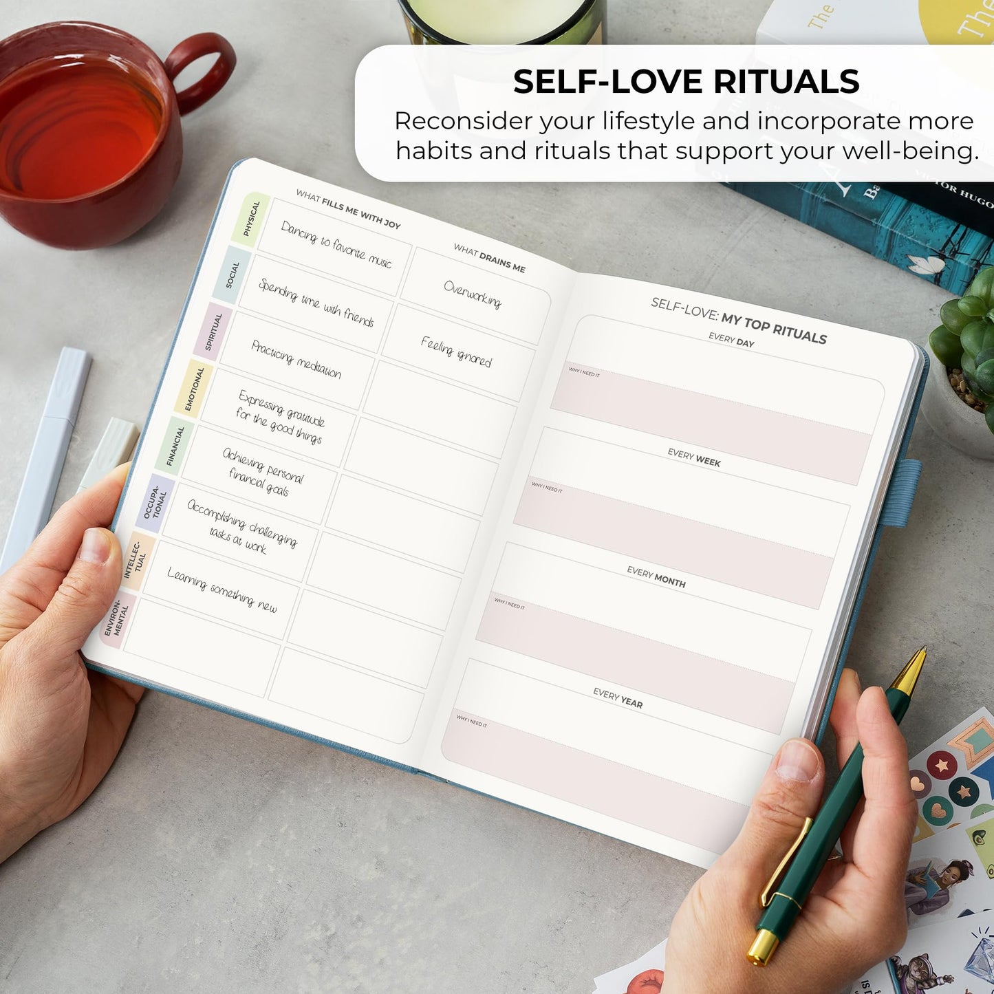 Clever Fox Self-Love Journal – Guided Self-Discovery Journal for Self-Care, Reflection & Self-Help – Mental Health Journal to Practice Gratitude, Mindfulness & Self-Improvement – A5 Size – Aquamarine