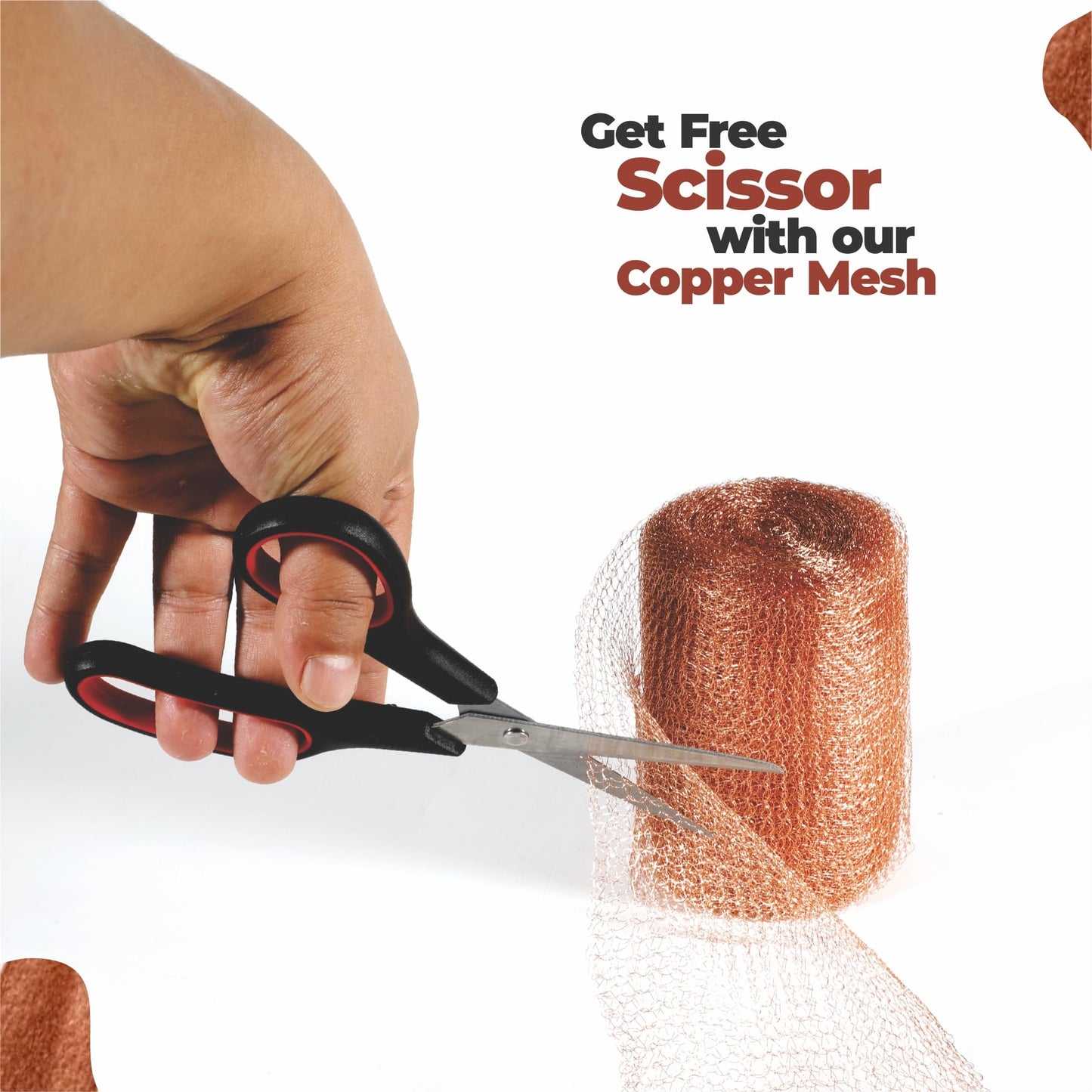 Californistan Copper Mesh Rodent Control, 5in x 32ft- Rustproof Copper Mesh Roll for Rodent, Bat & Snail - Perfect for Hole Blocking, Gardening & Sealing Water Opening - Plus Bonus Scissor & Gloves