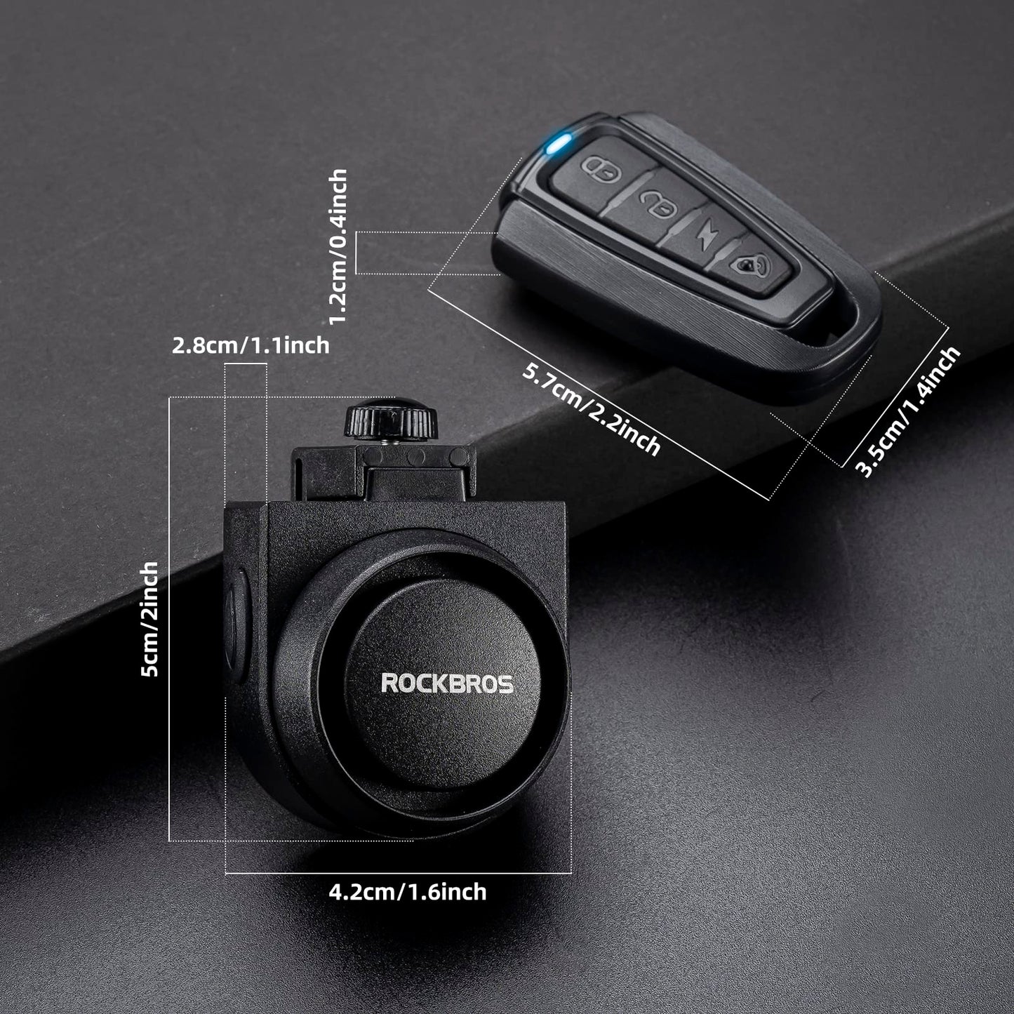 ROCKBROS 115dB Bike Alarm Wireless Motorcycle Alarm with Remote Vibration Motion Sensor Waterproof