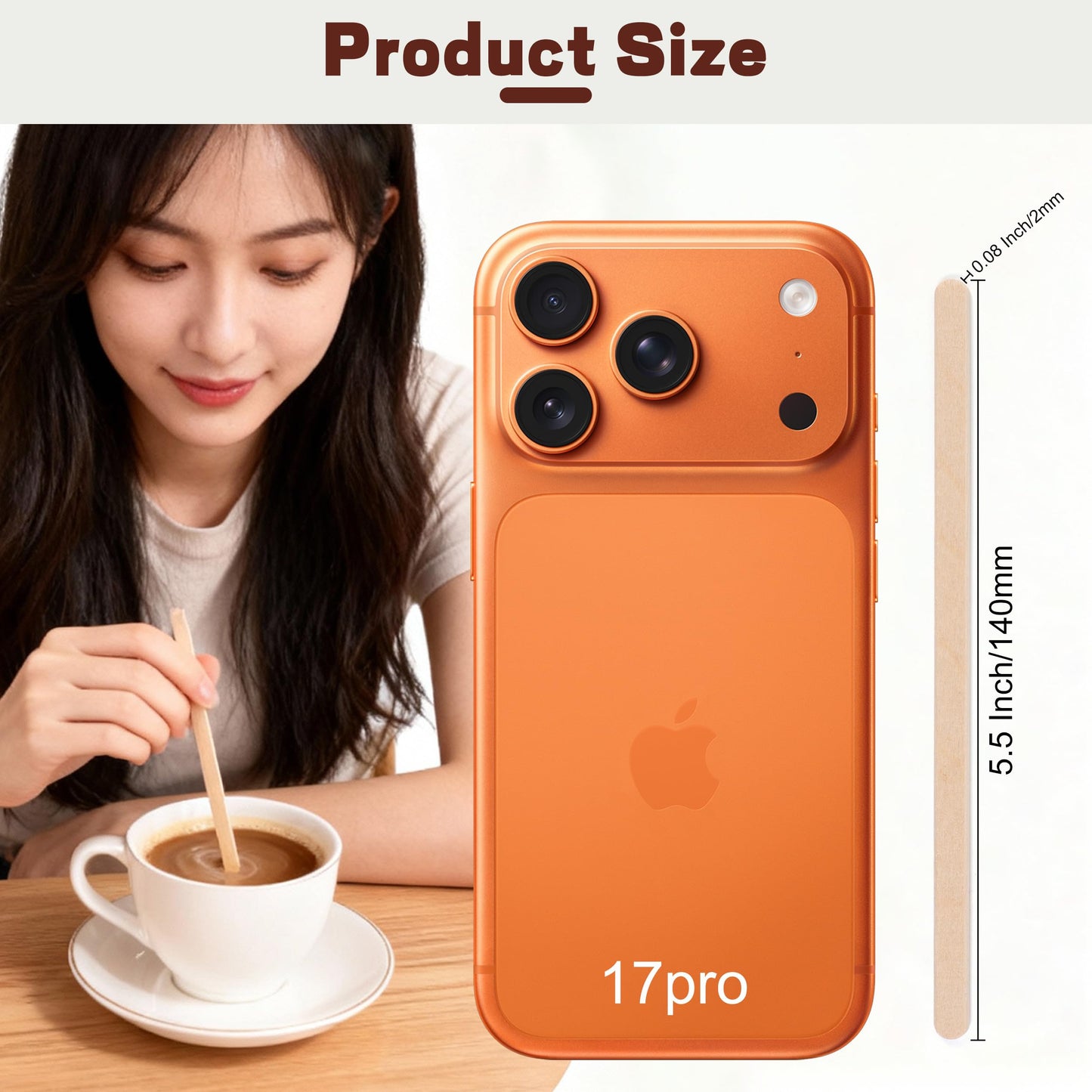 Coffee Stirrers 1000pcs Individually Wrapped Coffee Stirrers Wood - 5.5 Inch Disposable Wooden Stir Sticks for Coffee, Cocktail and Hot Drinks