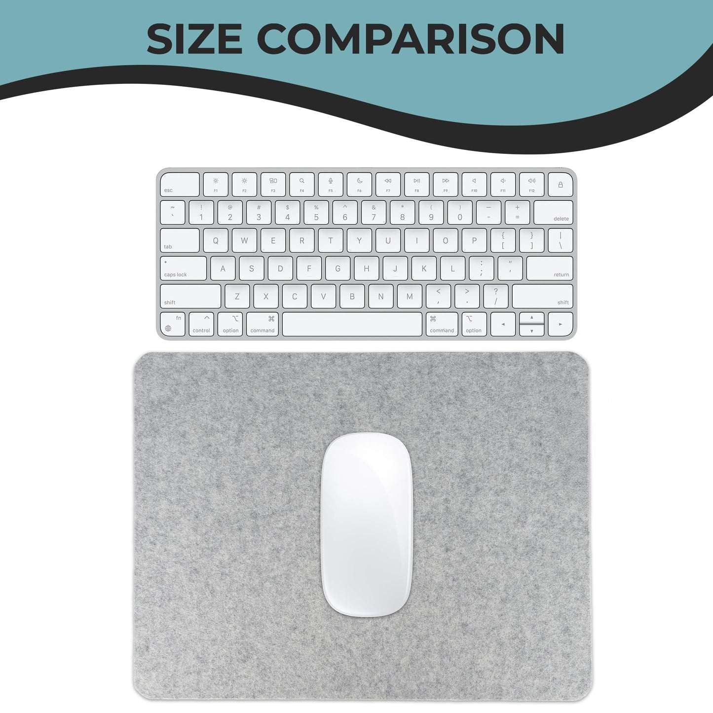 BeaverPeak Merino Wool Mouse Pad, No Logo - 11.5" x 8.75" - Antimicrobial Felt Mouse Pad - Anti Slip Cork, Black Mousepad, Soft Merino Wool and Cork | Made in Canada, Zero Polyester (Black)