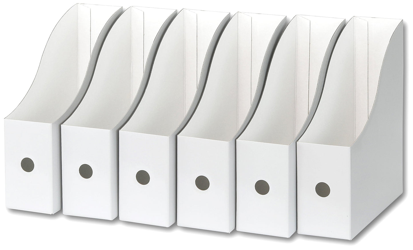Simple Houseware 6-Pack Magazine File Holder Box, Foldable Cardboard Organizer, White
