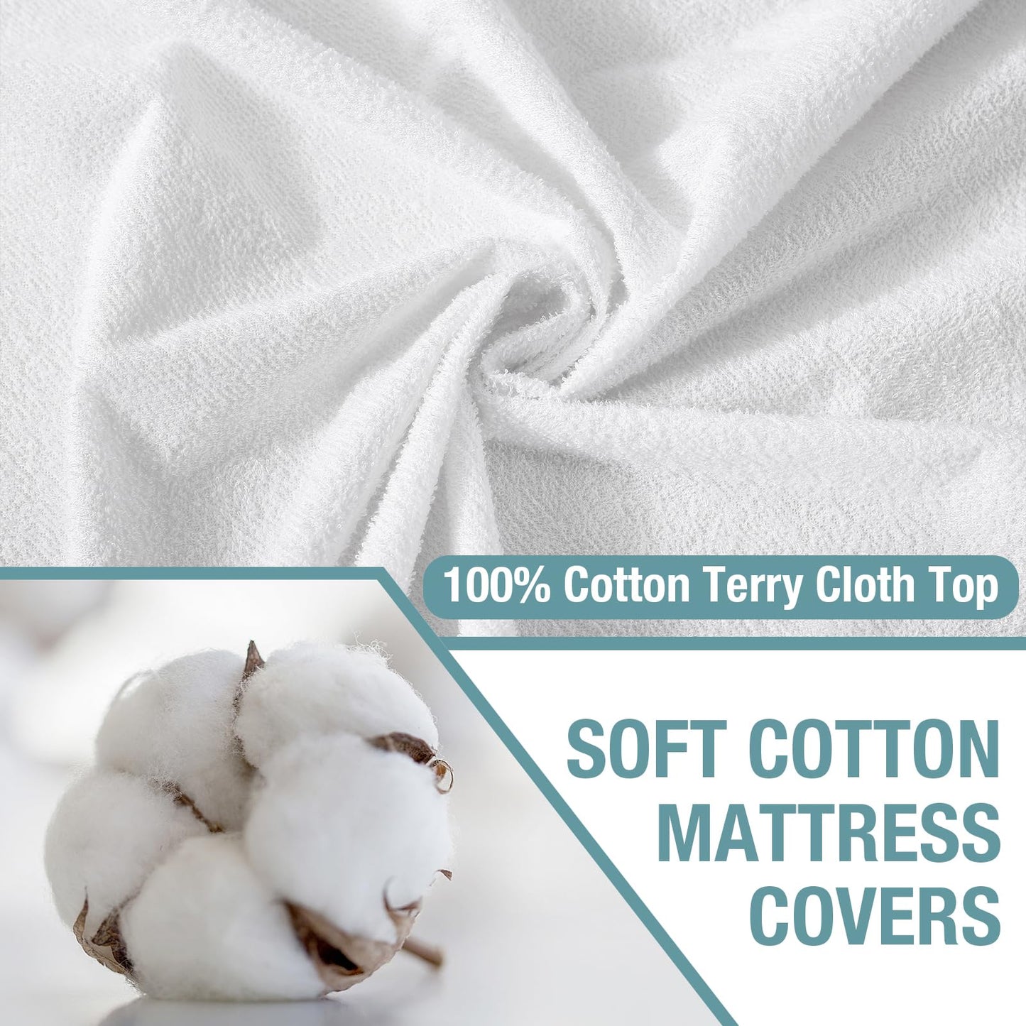 Bedecor Waterproof Mattress Protector Twin, Single Bed Mattress Cover Water Proof Protective Sheet,Breathable Cotton Terry Top with 18 Inches Deep Pocket, for Kids Bedwetting Pets Friendly