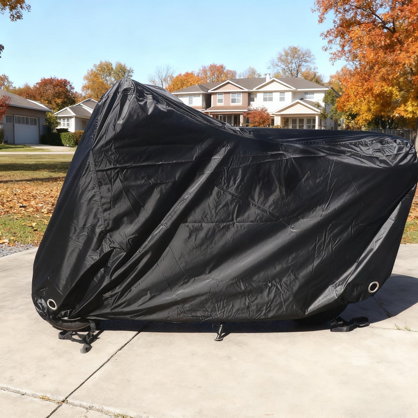 XYZCTEM Scooter Cover,Waterproof Moped Cover, for Vespa Cover Outdoor Protection Against Water, UV, Wind. Black, 72" L