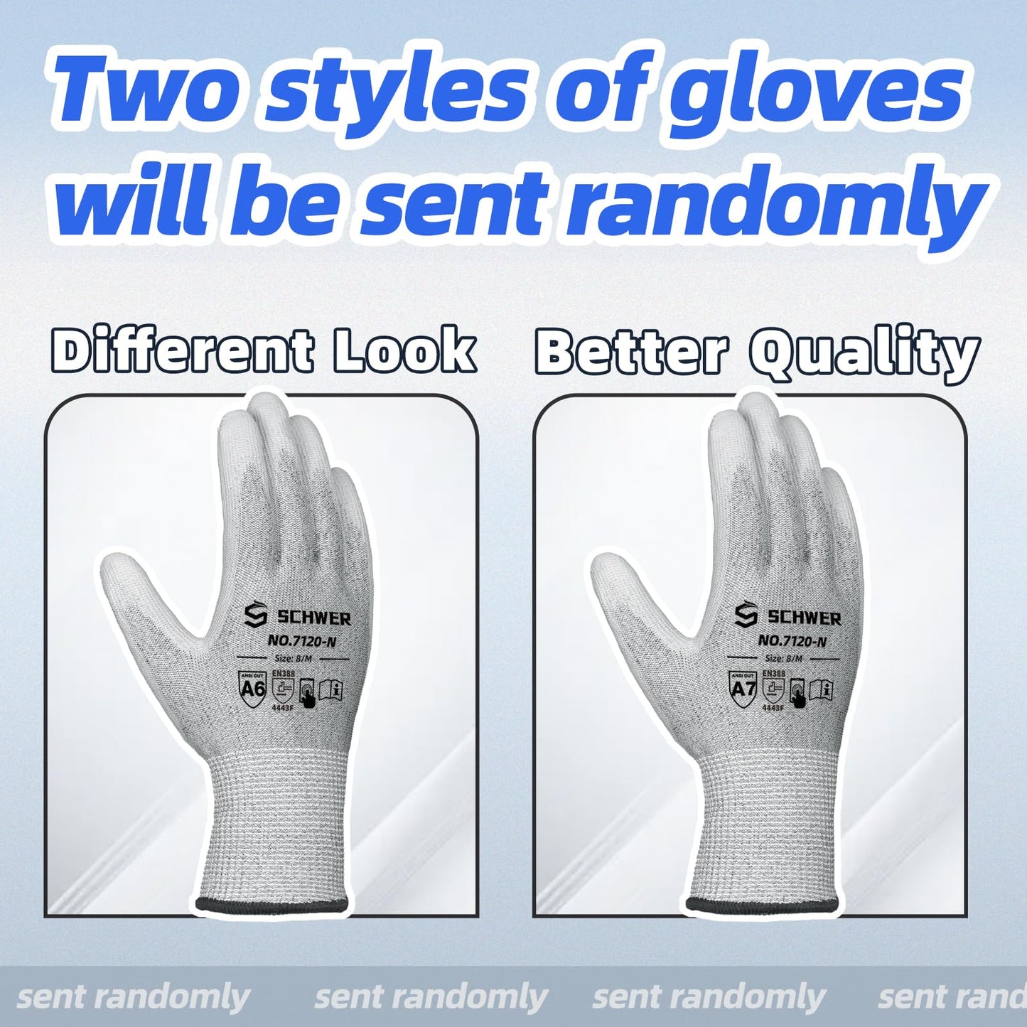 Schwer 3 Pairs Cut Resistant Gloves ANSI A6 Cut Proof Work Gloves, Touchscreen, for Men and Women Used to Woodworking, Glass Cutting, Construction, Cargo Handling, Material Sorting, Car Repair (L)
