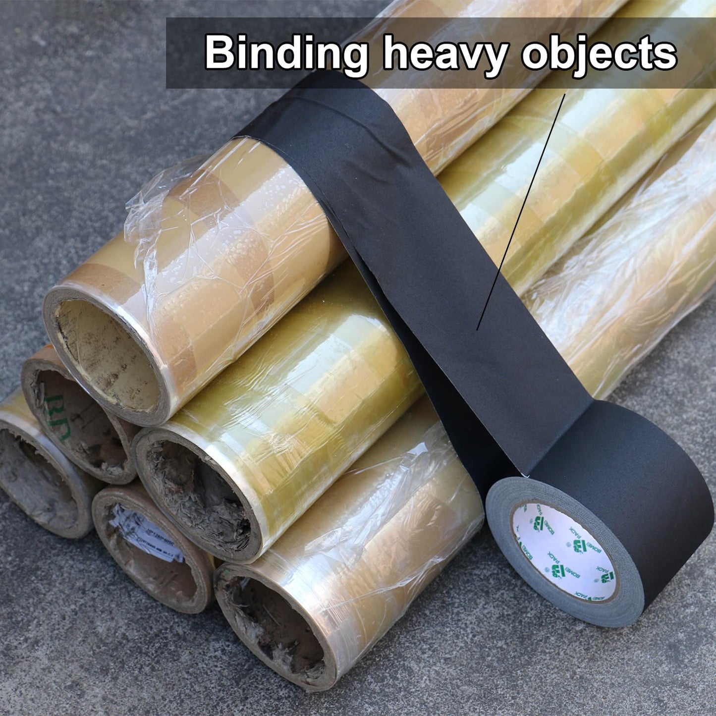 BOMEI PACK Wide Black Gaffer Tape 4 Inch x 30Yds, Non Reflective Residue Free Pro Matte Gaffing Tape for Photography