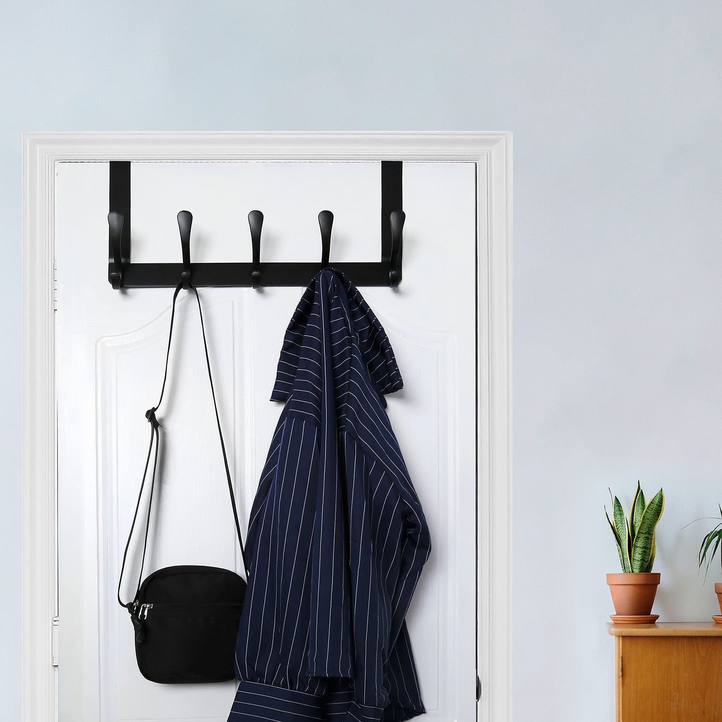 WEBI Over The Door Hooks for Hanging,Door Hanger,Over The Door Towel Rack,Over Door Coat Rack for Towels,Clothes,Bathroom,Black
