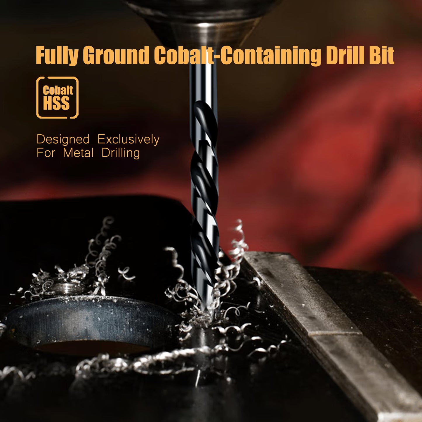 DelitonGude 1/4 inch HSS M35 Cobalt Twist Drill Bits,High Speed Steel,Pack of 10,Suitable for Steels,Cast Iron,Stainless Steels and Other Hard Metals(1/4inch-CAD)