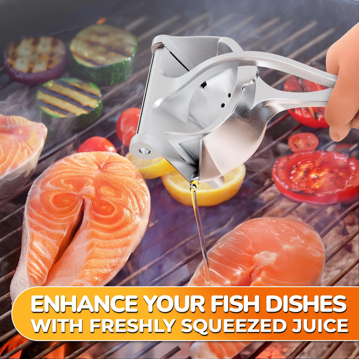 Aluminum Alloy Fresh Fruit Juice Extractor - Juice Squeezer Handheld, Ergonomic Grip, Easy to Use, 9.8" Length Hand Juicer Squeezer with 0.6L Capacity, Efficient Extraction of Citrus, and Other Fruits