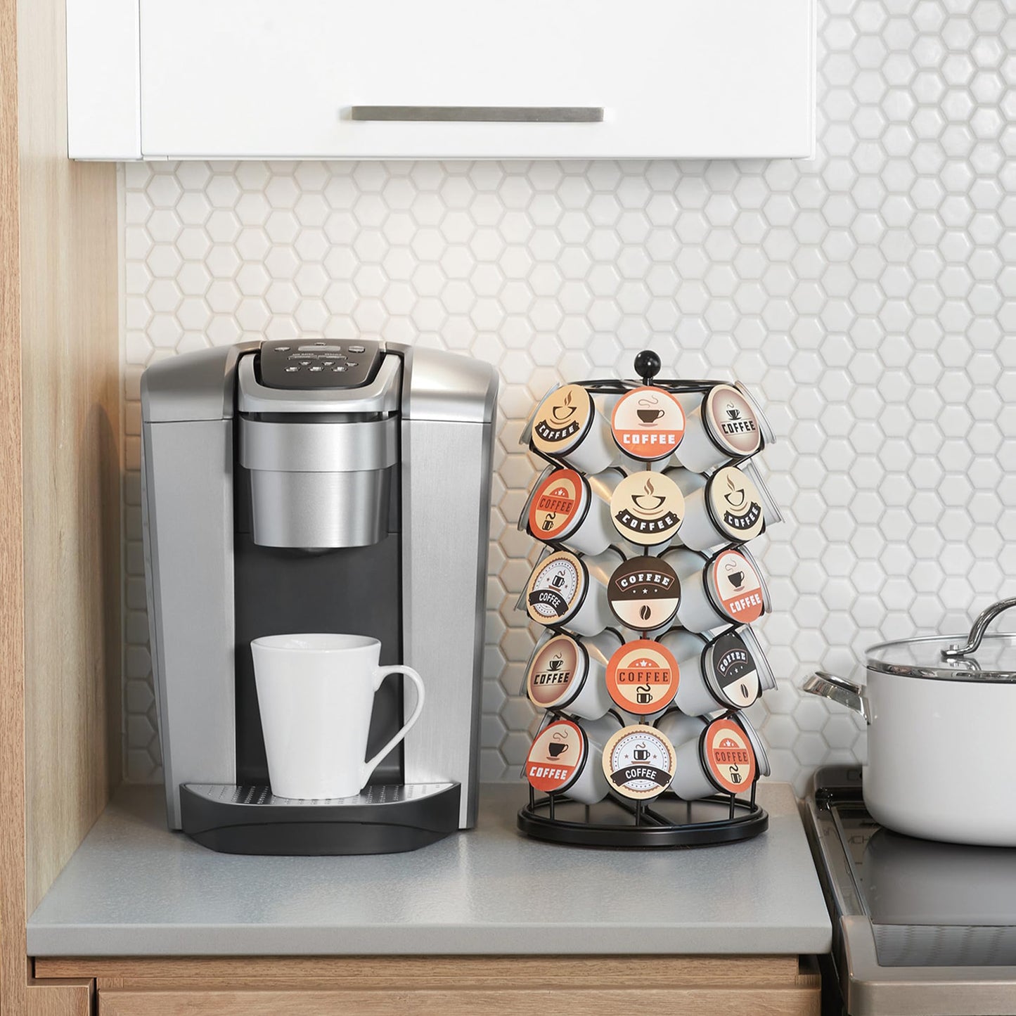 Starfrit Coffee Pod Capsule Carousel - Holds up to 35 Keurig K-Cups Pods - Spins 360-Degrees - Lazy Susan Platform - Black