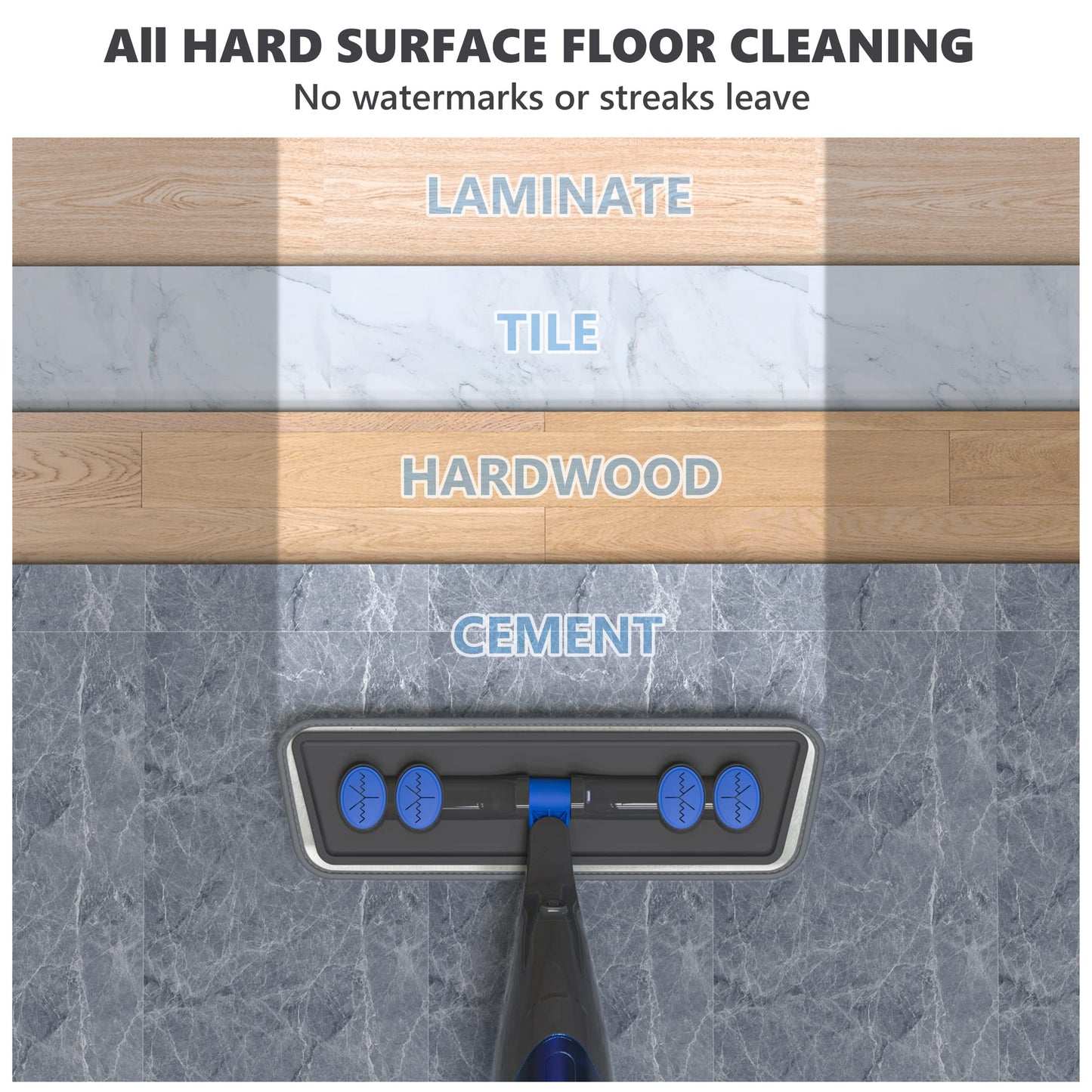 Spray Mops for Cleaning Floors: Papclean Floor Mop for Wet Dry Household - 4 Microfiber Pads 635ML Refillable Bottle for Hardwood Laminate Vinyl Apartment Kitchen Bathroom Cleaning