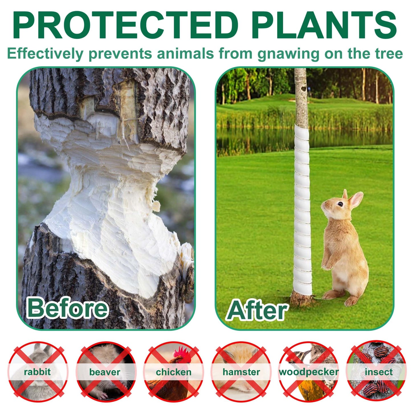 8 PCS Tree Trunk Protector- 2 Size Plastic Spiral Tree Guard- Tree Bark Protector Tube Wraps to Protect Saplings Plants from Deer Rabbit Cats Rodents Mowers