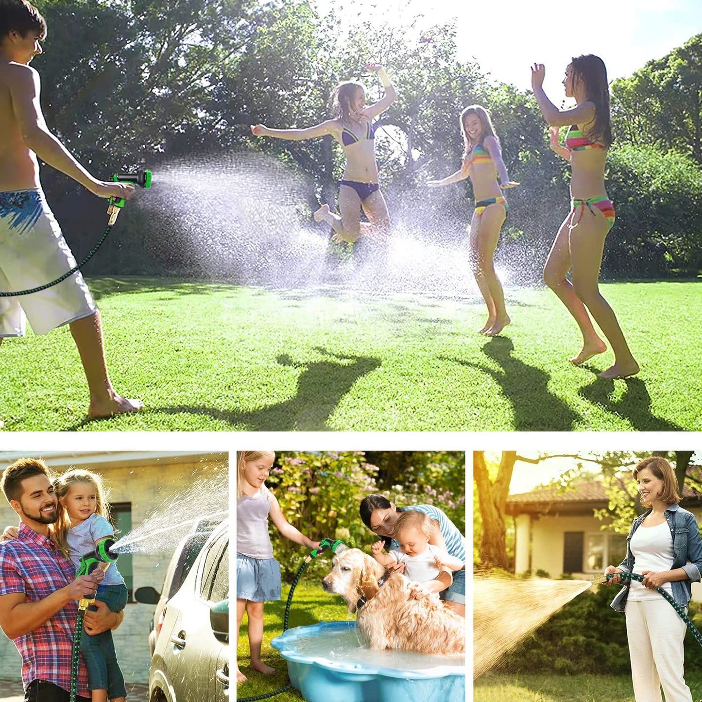 25 FT Garden Hose Expandable Hose - All New 2026 Flexible Water Hose with 10 Functions Spray Nozzle - Car Wash Hose with Solid Brass Connector, Leakproof Lightweight Expanding Pipe for Yard,Outdoor