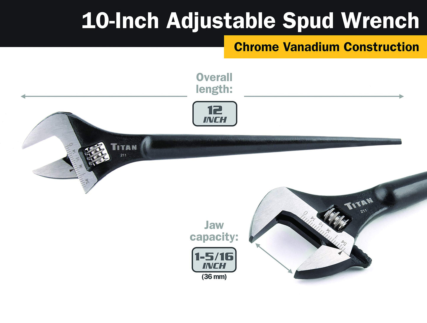 Titan 211 106-Inch Adjustable Spud Wrench