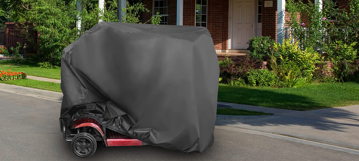 XYZCTEM 600D Waterproof Scooter Cover (L) Black Power Assisted Mobility Scooter Cover 48”