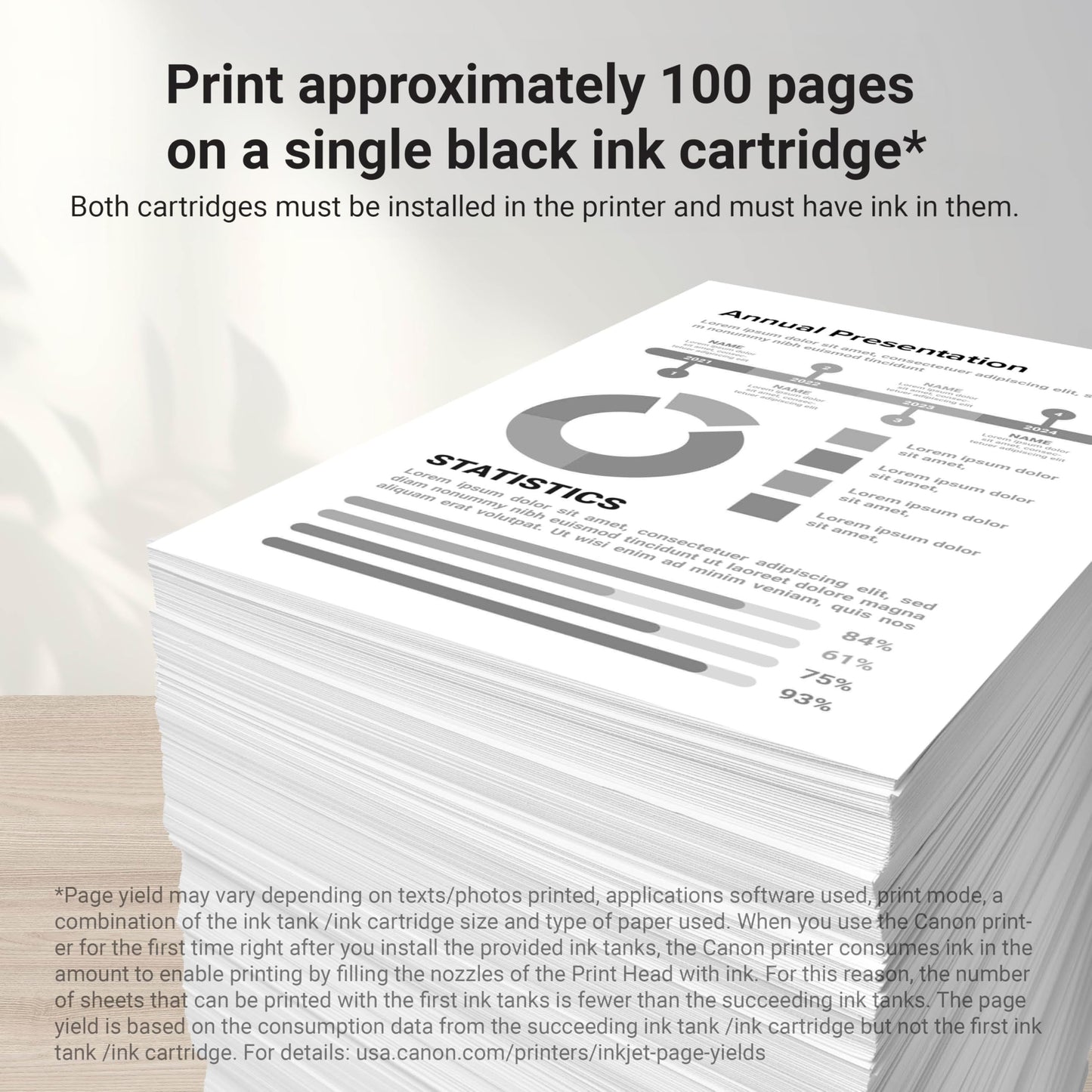 Canon PG-275 Black Ink Tank, Compatible to PIXMA TS3520, TS3522 and TR4720 Printers