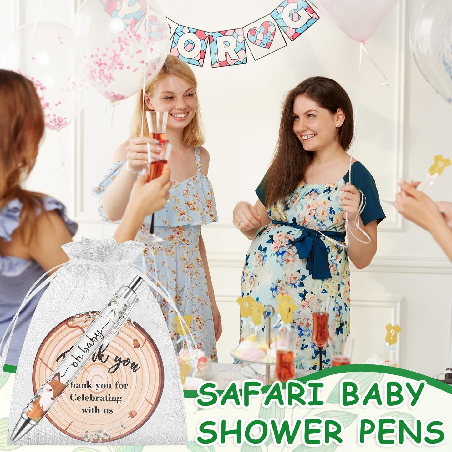 40 Sets Baby Shower Favors Gifts for Guests Include 40 Wild Animal Ballpoint Pens 40 Thank You Greeting Cards 40 Organza Bags Jungle Animal Baby Shower Party Favors Gender Reveal Souvenirs Prizes