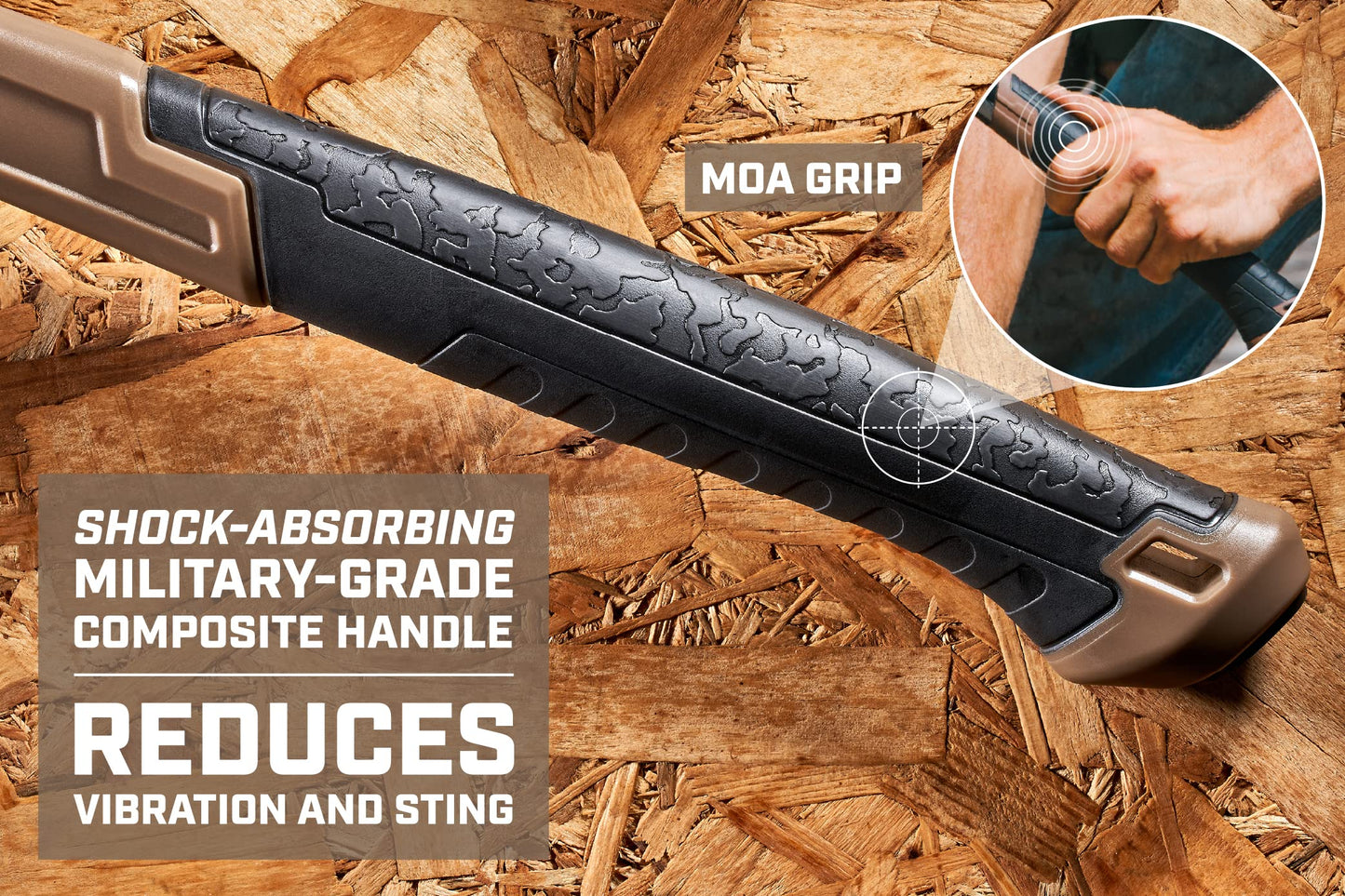 Spec Ops Tools 20 oz Fiberglass Hammer, 13 Inch Handle, Shock-Absorbing Grip, 3% Donated to Veterans