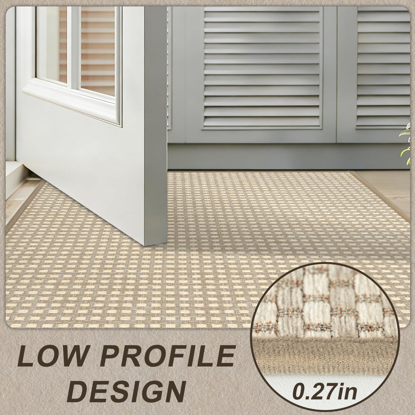 VSIWB Door Mat Entrance 24"x35",Front Door Mat Indoor Outdoor Mat Non-Slip Dirt Resistant and Absorbent Rubber Backing Floor Mats,Washable Entrance Mat Low-Profile Welcome Mat, Brown