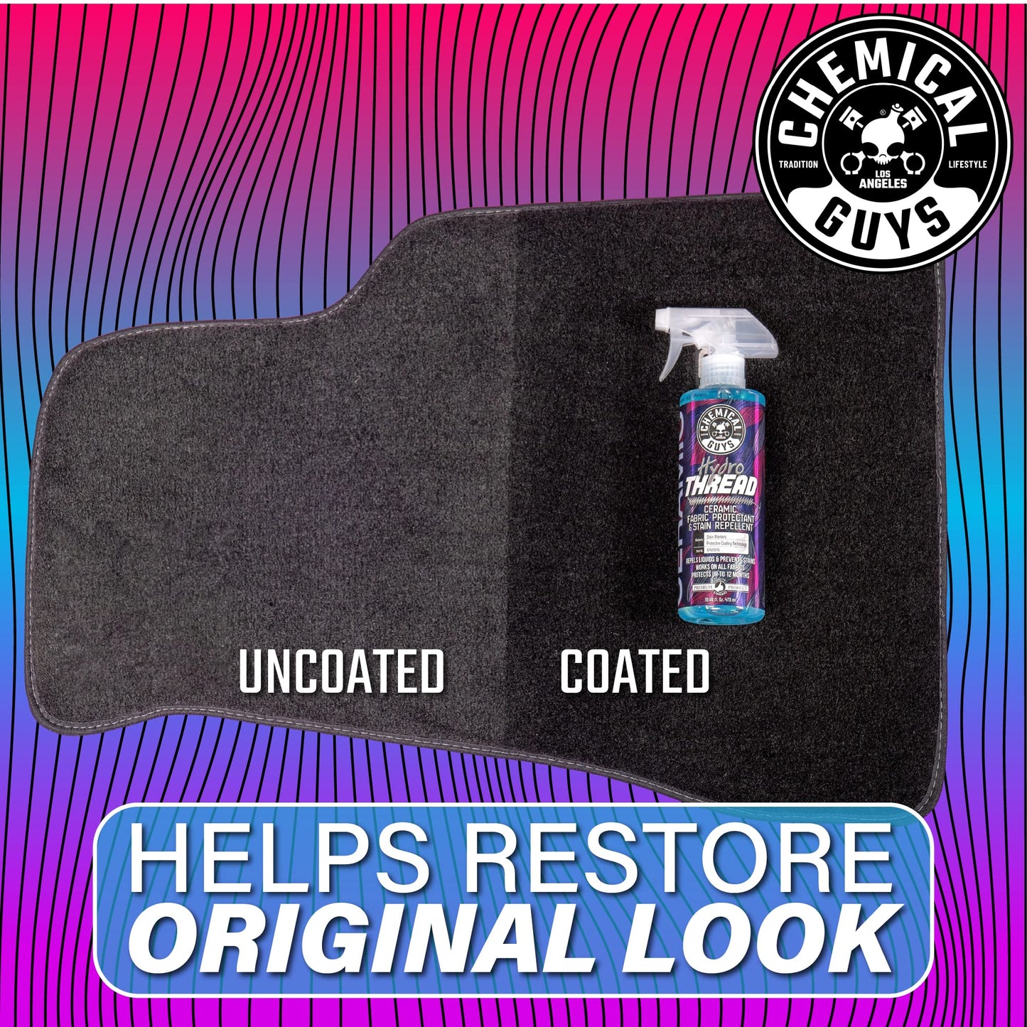 Chemical Guys HydroThread Ceramic Fabric Protectant & Stain Repellent (Works on Fabric, Carpet & Upholstery), 473 ml