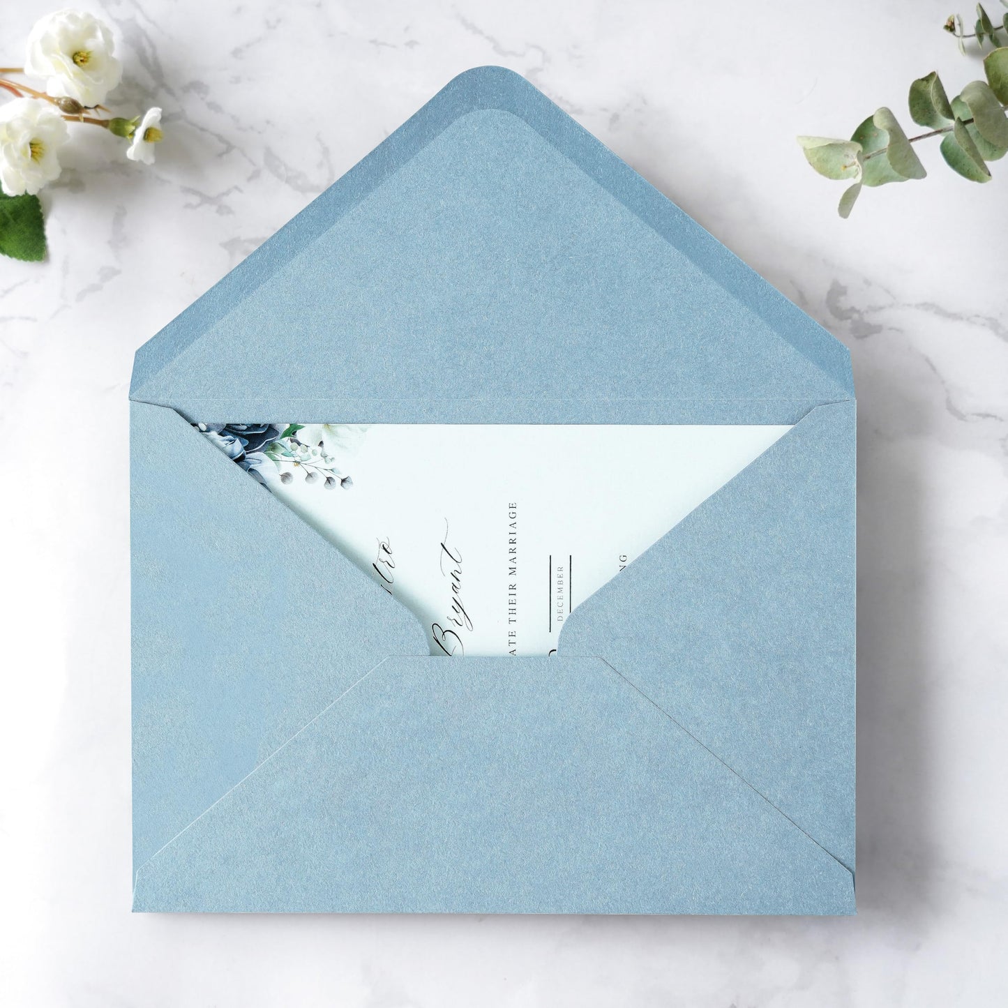 PONATIA 50 PCS A7 Envelopes, 5.25 x 7.25'' Matte Dusty Blue Envelopes For 5x7'' Weddings Invitation Cards, Christmas Gift Cards, Acrylic Invitations, Photos and Any 5x7" Inserts