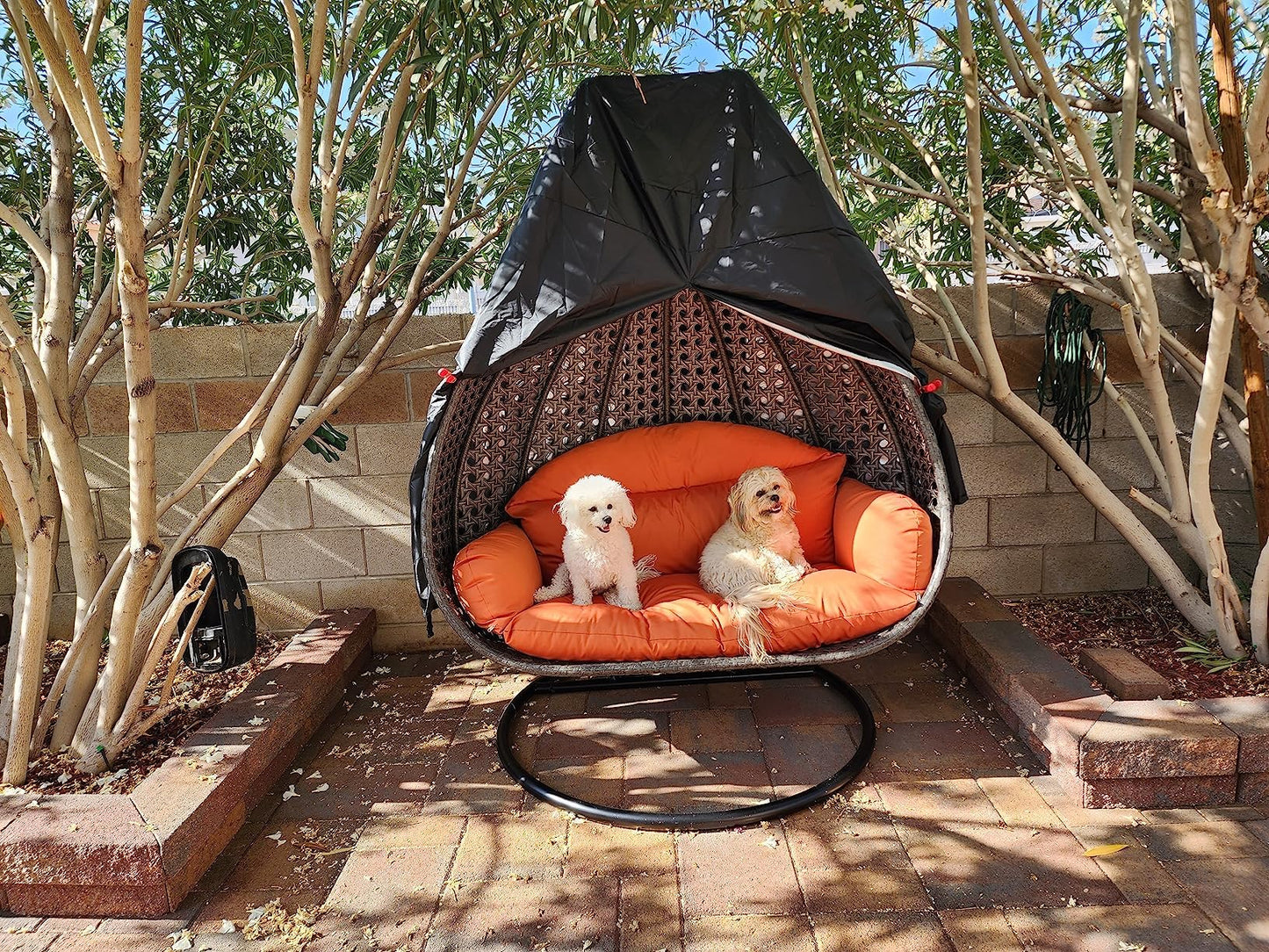 【Upgraded】 Patio Hanging Chair Covers with Zipper, Durable Large Wicker Egg Swing Chair Covers, Waterproof Heavy Duty Weather Resisatnt Outdoor Chair Cover, Windproof