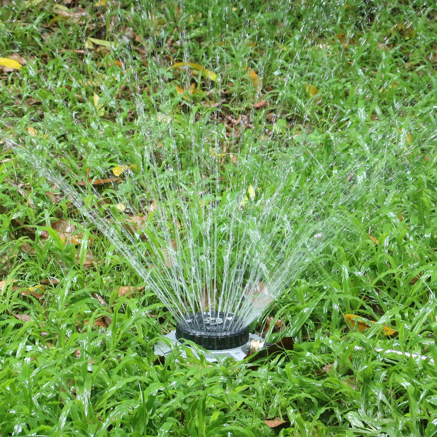 STYDDI Metal 9-Pattern Turret Lawn Sprinkler, 9 Pattern Garden Sprinkler with Heavy-Duty Metal Base, Great for Small, Shaped, Medium-Sized Yard Areas, Coverage Area Up to 1,022 Sq.Ft