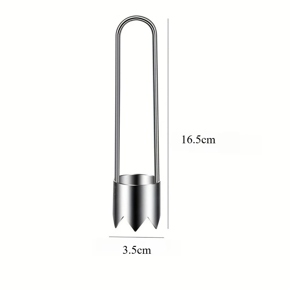 1pc Stainless Steel Fruit & Vegetable Corer Red Pepper Seed Remover Universal Kitchen Gadget for Apple Pear Tomato Pepper