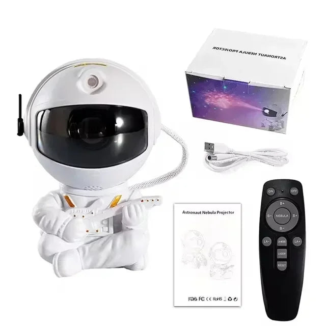 Starry Sky Projector LED Night Light – Astronaut Galaxy Lamp for Bedroom, Nursery & Relaxation | Perfect Gift for Kids