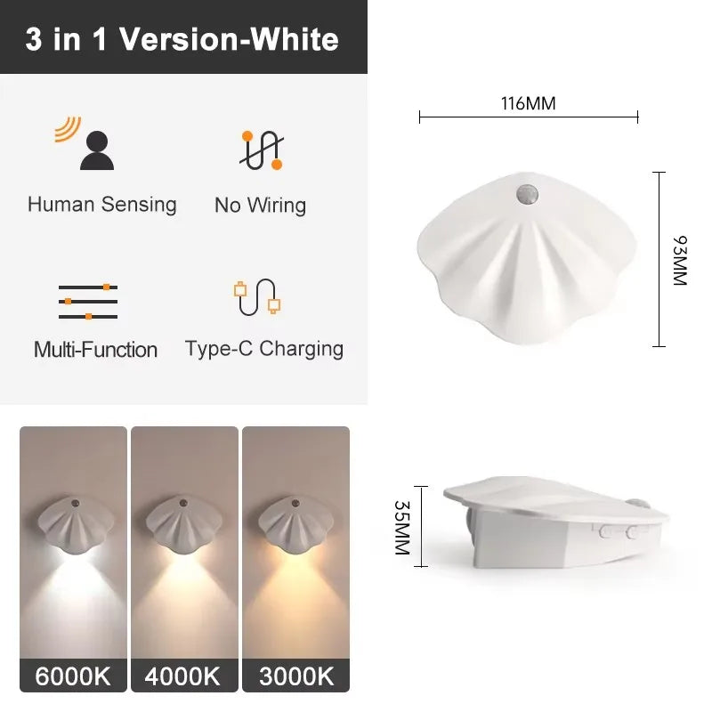 LED Closet Lights Motion Sensor Lamp Wireless Rechargeable Cabinet Night Light For Kitchen Bedroom Wardrobe Sensor Night Lamp