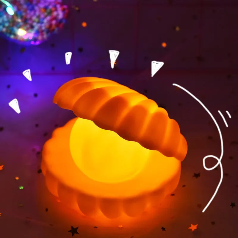 Led Pearl Shell Night Lights for Baby Kids Children Bedroom Decorate Desk Lights Nursery Toy Lamp Christmas Gifts for New Year