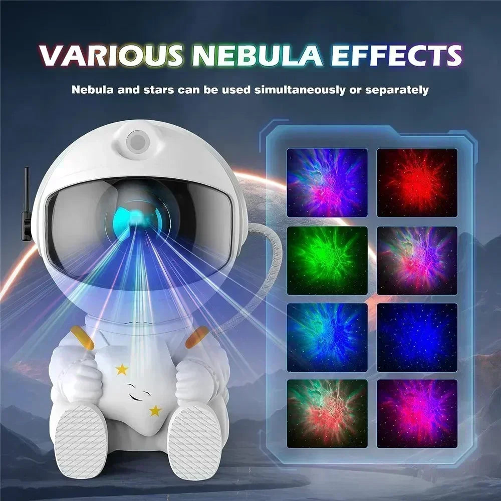 Starry Sky Projector LED Night Light – Astronaut Galaxy Lamp for Bedroom, Nursery & Relaxation | Perfect Gift for Kids