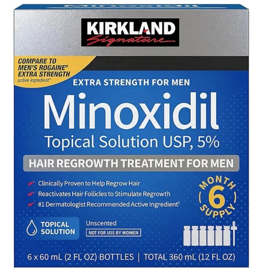 Kirkland Signature Minoxidil 5% – Extra Strength Hair Regrowth Treatment (6-Month Supply)