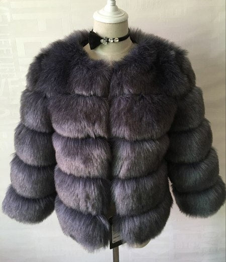 Women Winter FAUX Fur  Elegant Thick Warm Coat