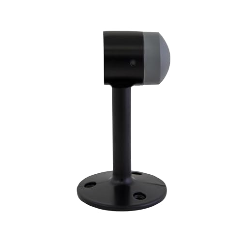 Gooseneck Door Stop Wall Protector with Rubber Tip, Design House Matte Black Aluminum Door Stopper, 2-Pack, 189290-MB