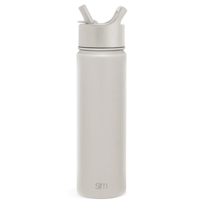 Simple Modern Water Bottle with Straw | Insulated Stainless Steel for Sports Gym | Summit Collection | 22oz | Almond Birch