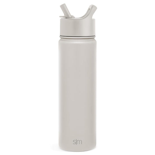 Simple Modern Water Bottle with Straw | Insulated Stainless Steel for Sports Gym | Summit Collection | 22oz | Almond Birch