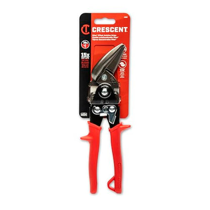 Crescent Wiss 9-1/4" Metalmaster Offset Straight and Left Cut Aviation Snips - M6R , Red