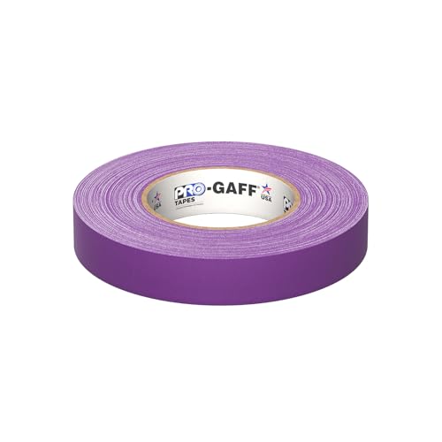 ProTapes 1" Width Pro Gaff Premium Matte Cloth Gaffer's Tape with Rubber Adhesive, 11 Mils Thick, 55 Yds Length, Purple (Pack of 1)